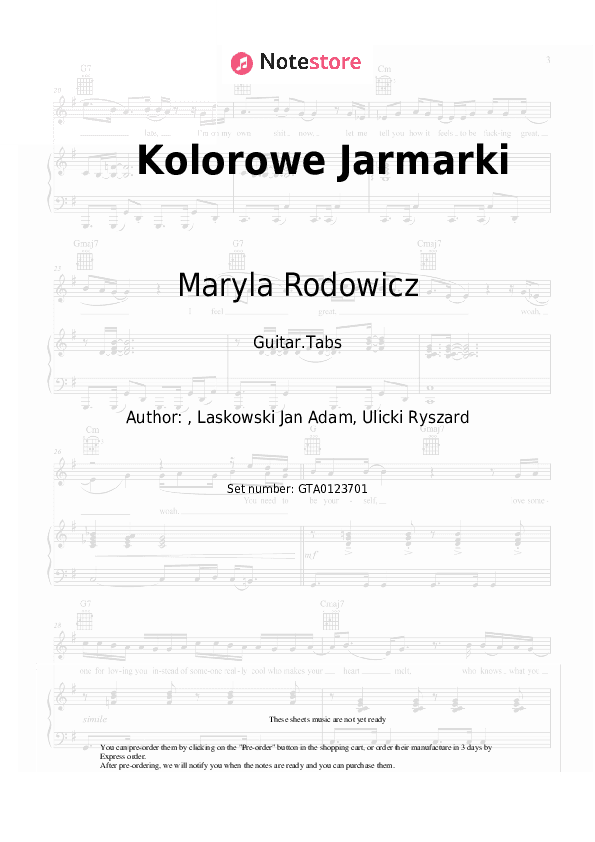 Kolorowe Jarmarki - Maryla Rodowicz Tabs - Guitar.Tabs