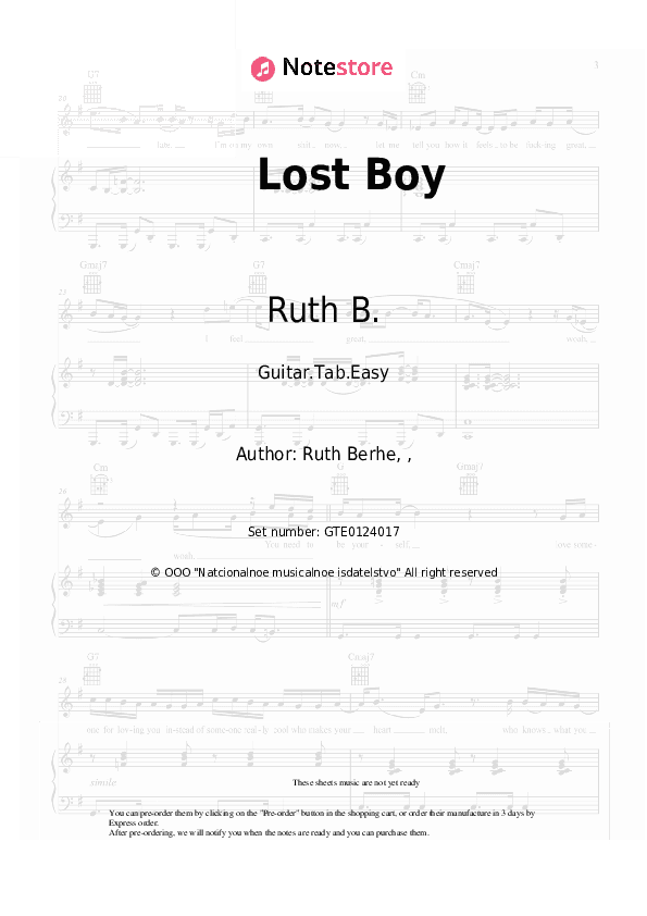Lost Boy - Ruth B. Tabs Easy - Guitar.Tab.Easy