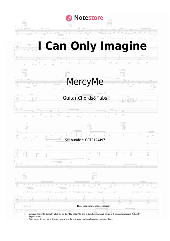 I Can Only Imagine - MercyMe Chords and Tabs - Guitar.Chords&Tabs