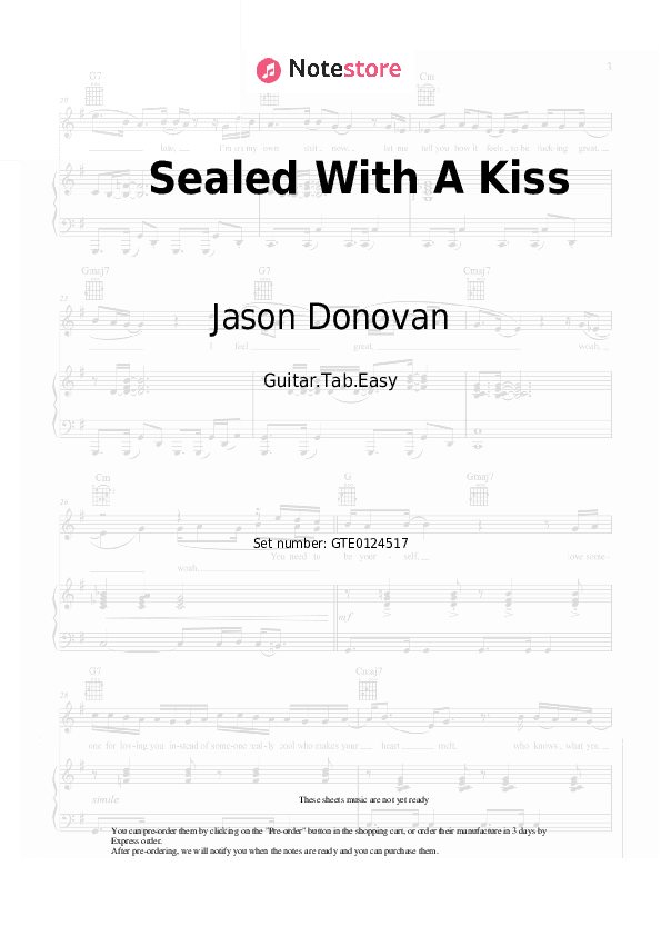 Sealed With A Kiss - Jason Donovan Tabs Easy - Guitar.Tab.Easy