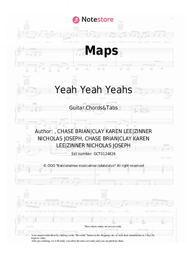 Maps - Yeah Yeah Yeahs Chords and Tabs - Guitar.Chords&Tabs