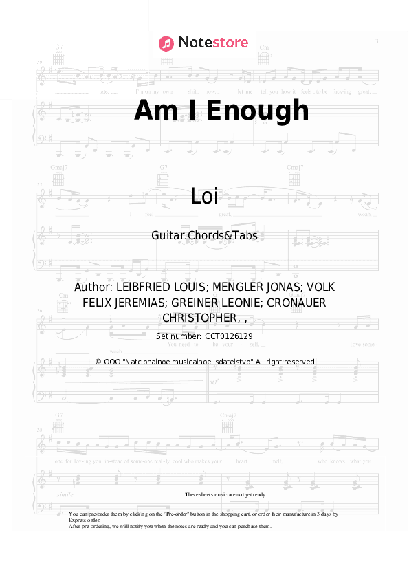 Am I Enough - Loi Chords and Tabs - Guitar.Chords&Tabs