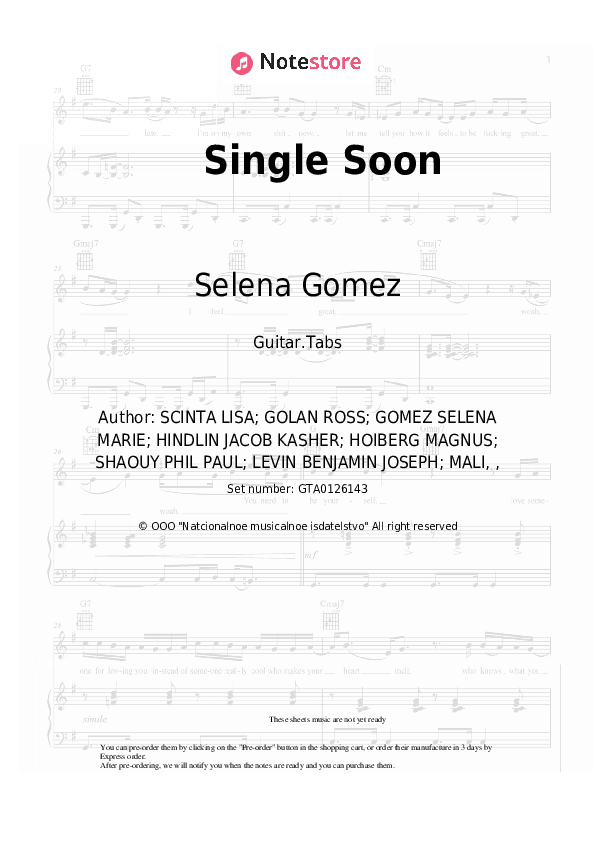 Single Soon - Selena Gomez Tabs - Guitar.Tabs
