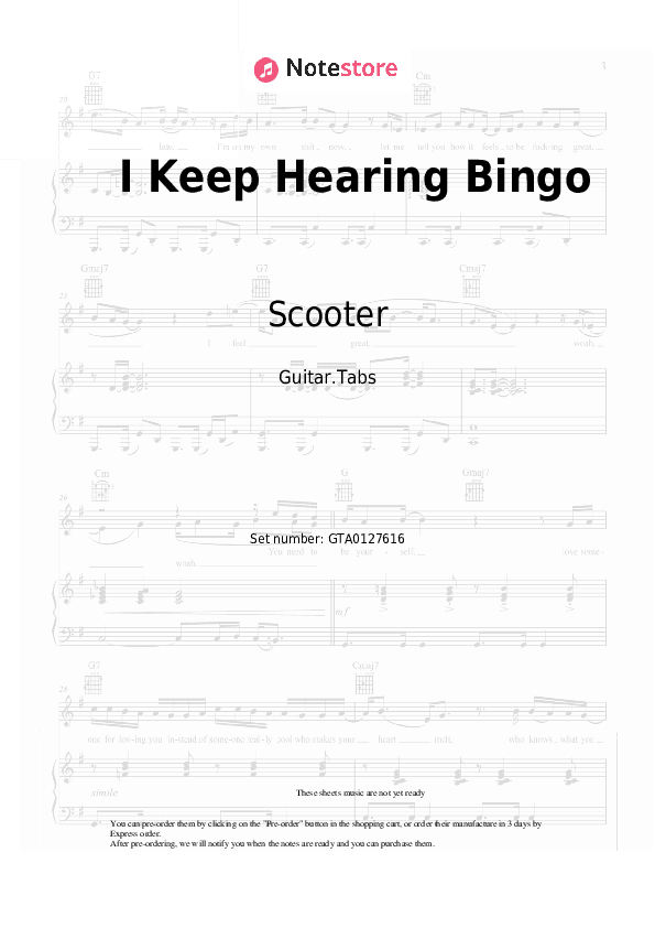 I Keep Hearing Bingo - Scooter Tabs - Guitar.Tabs