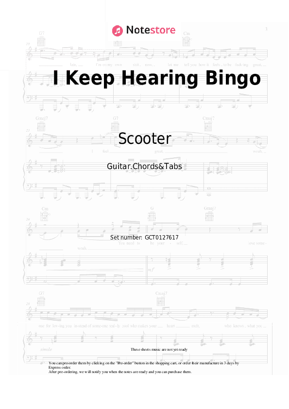 I Keep Hearing Bingo - Scooter Chords and Tabs - Guitar.Chords&Tabs