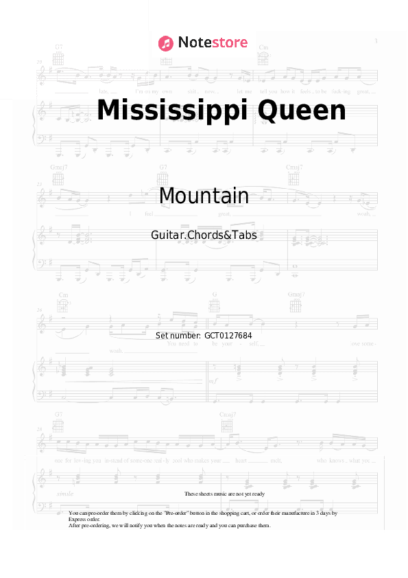 Mississippi Queen - Mountain Chords and Tabs - Guitar.Chords&Tabs