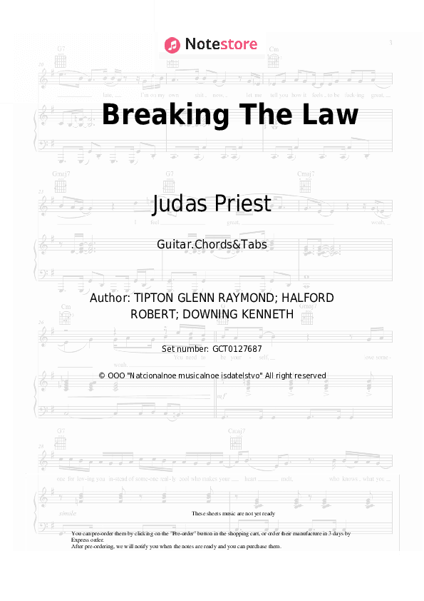 Breaking The Law - Judas Priest Chords and Tabs - Guitar.Chords&Tabs