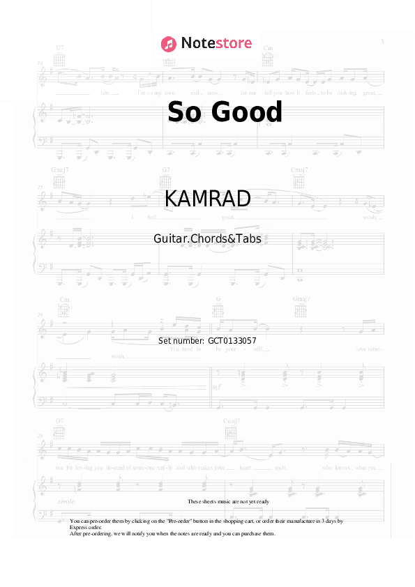 So Good - KAMRAD Chords and Tabs - Guitar.Chords&Tabs