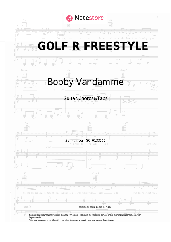 GOLF R FREESTYLE - Bobby Vandamme Chords and Tabs - Guitar.Chords&Tabs