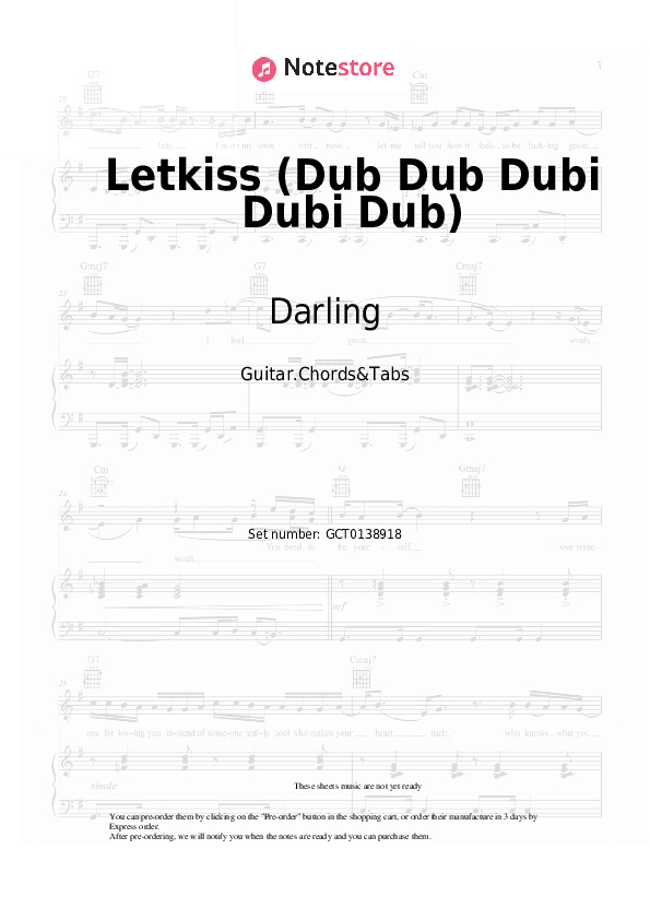 Letkiss (Dub Dub Dubi Dubi Dub) - Darling Chords and Tabs - Guitar.Chords&Tabs
