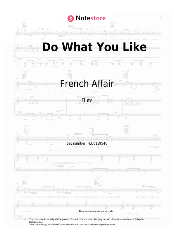 Do What You Like - French Affair Flute Sheet Music - Flute