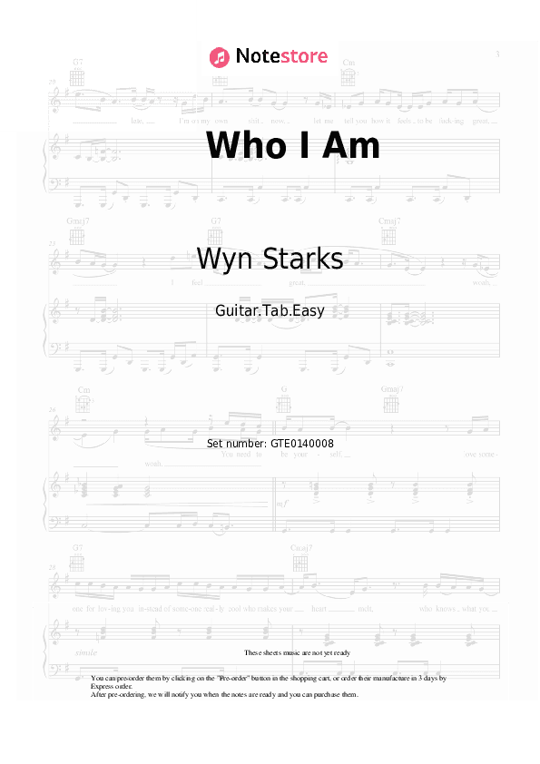 Who I Am - Wyn Starks Tabs Easy - Guitar.Tab.Easy