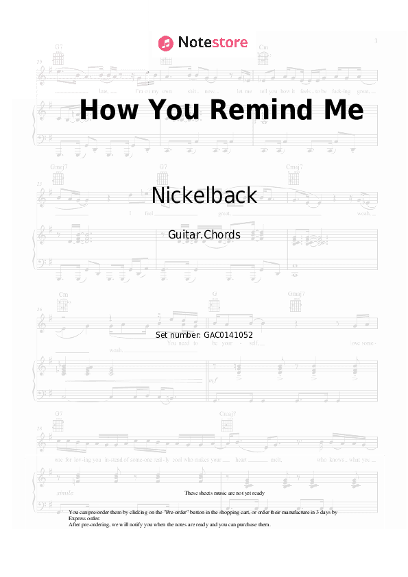 How You Remind Me - Nickelback Chords - Guitar.Chords
