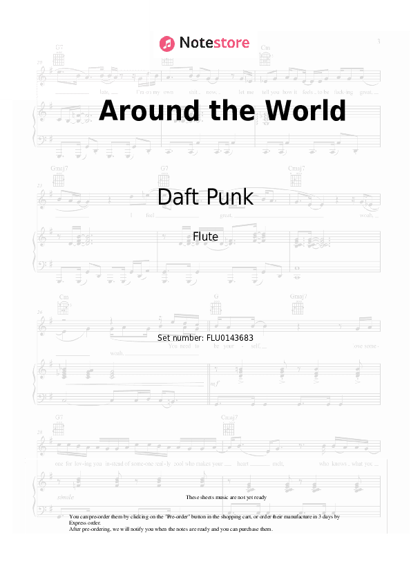 Around the World - Daft Punk Flute Sheet Music - Flute