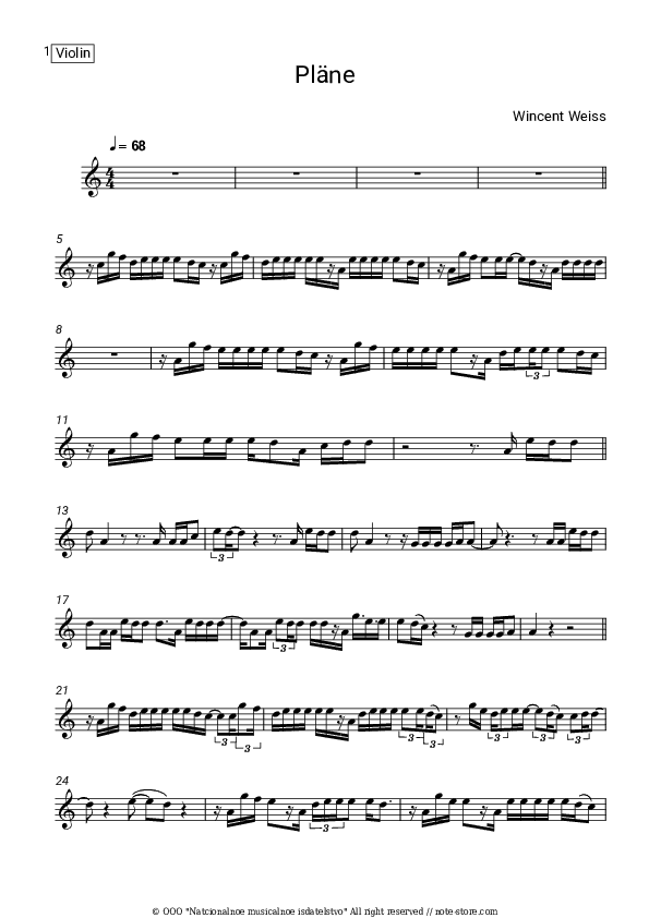 Pläne - Wincent Weiss Violin Sheet Music - Violin