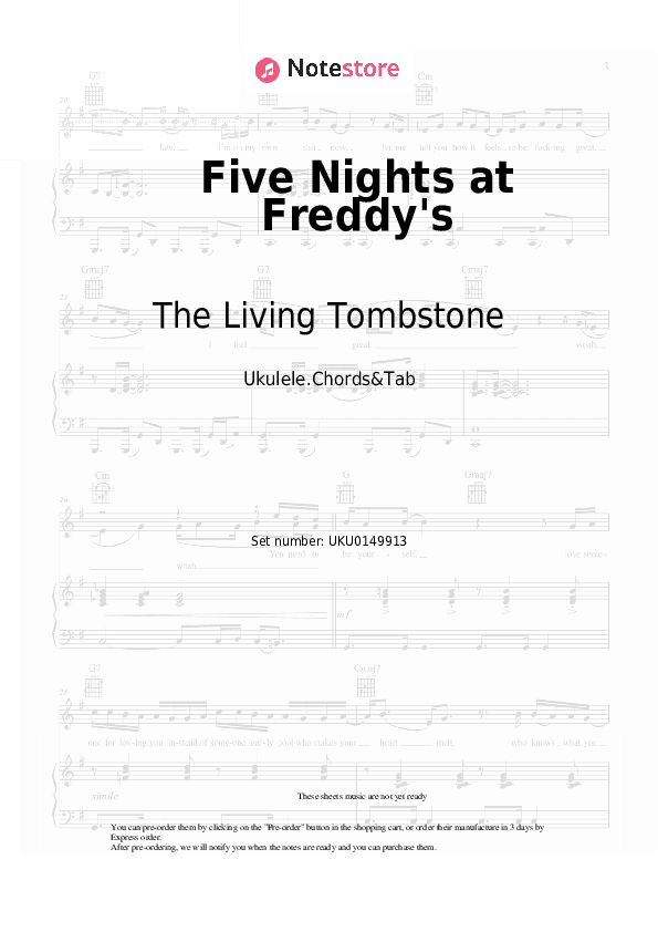 Five Nights at Freddy's - The Living Tombstone Ukulele Sheet Music - Ukulele.Chords&Tab