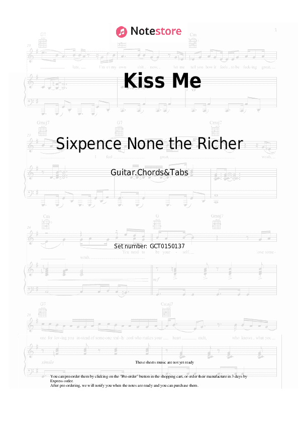 Kiss Me - Sixpence None the Richer Chords and Tabs - Guitar.Chords&Tabs