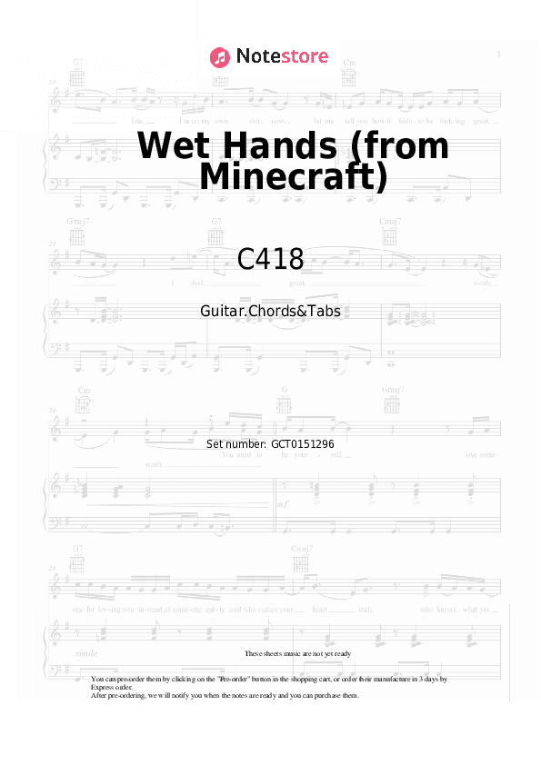Wet Hands (from Minecraft) - C418 Chords and Tabs - Guitar.Chords&Tabs