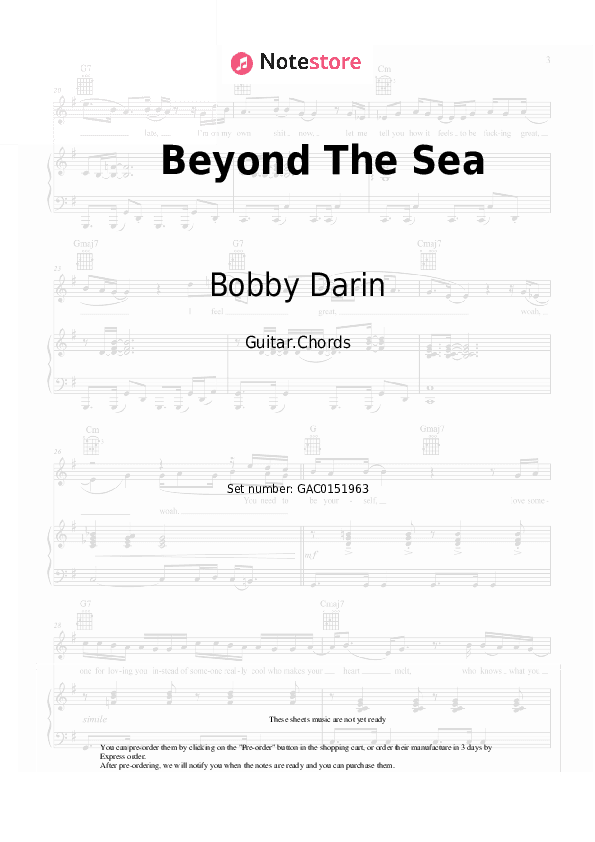 Beyond The Sea - Bobby Darin Chords - Guitar.Chords