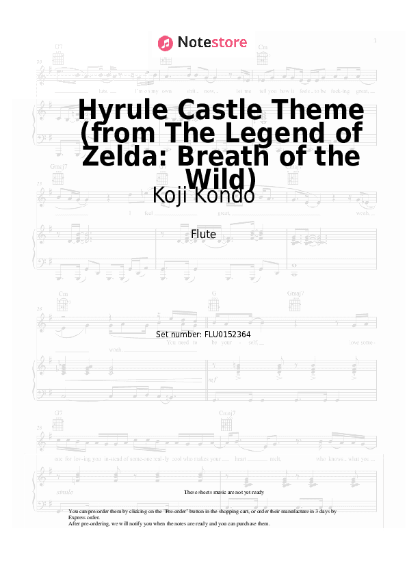 Hyrule Castle Theme (from The Legend of Zelda) - Koji Kondo Flute Sheet Music - Flute