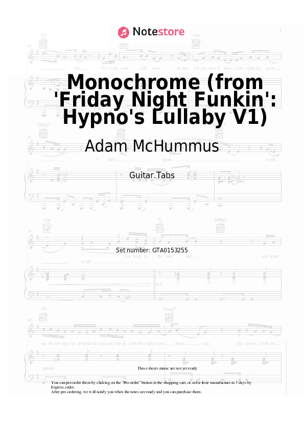 Monochrome (from 'Friday Night Funkin': Hypno's Lullaby V1) - Adam McHummus Tabs - Guitar.Tabs