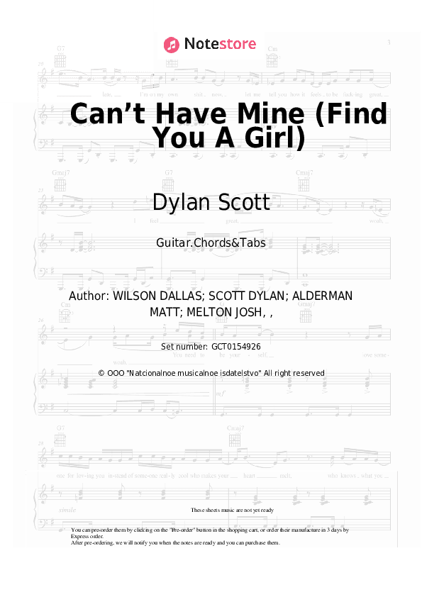 Can’t Have Mine (Find You A Girl) - Dylan Scott Chords and Tabs - Guitar.Chords&Tabs