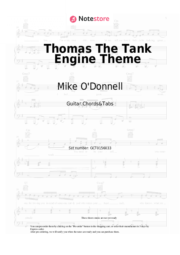 Thomas The Tank Engine Theme - Mike O'Donnell, Junior Campbell Chords and Tabs - Guitar.Chords&Tabs