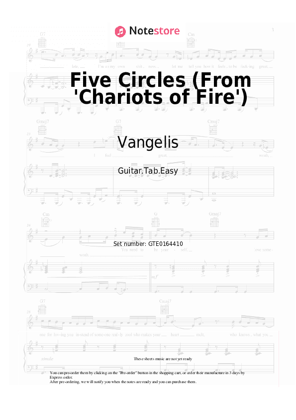 Five Circles (From 'Chariots of Fire') - Vangelis Tabs Easy - Guitar.Tab.Easy
