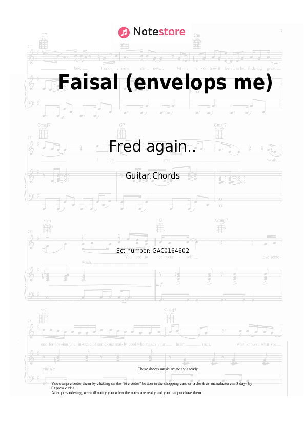 Faisal (envelops me) - Fred again.. Chords - Guitar.Chords