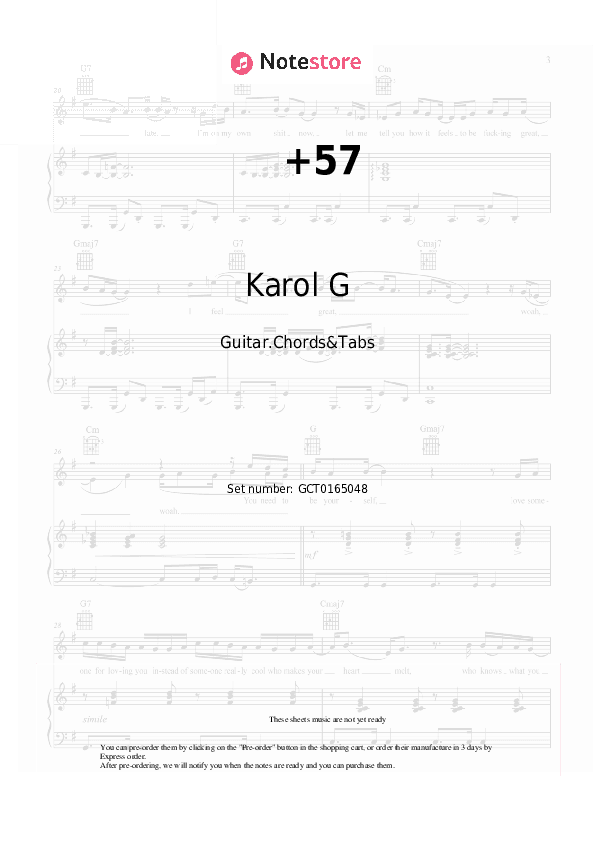 +57 - Karol G, Feid, DFZM Chords and Tabs - Guitar.Chords&Tabs