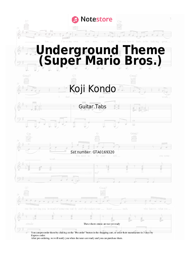 Underground Theme (Super Mario Bros.) - Koji Kondo Tabs - Guitar.Tabs