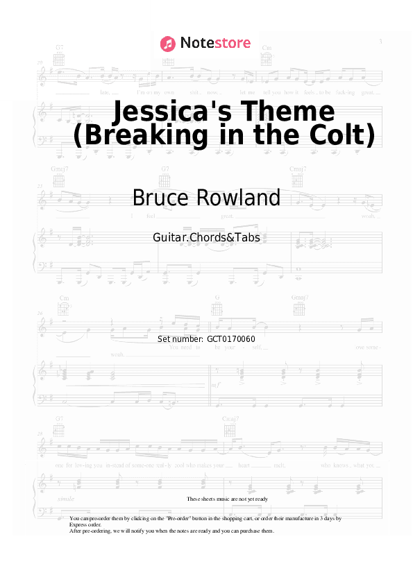 Jessica's Theme (Breaking in the Colt) - Bruce Rowland Chords and Tabs - Guitar.Chords&Tabs