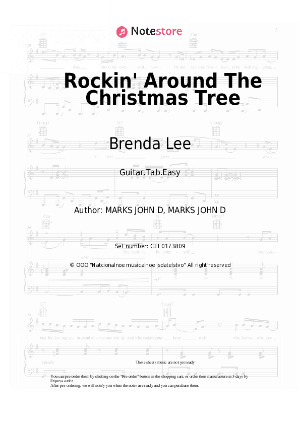 Rockin' Around The Christmas Tree - Brenda Lee Tabs Easy - Guitar.Tab.Easy