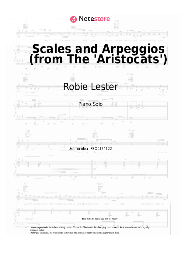 Scales and Arpeggios (from The 'Aristocats') - Robie Lester, Gary Dubin, Dean Clark, Liz English Piano Sheet Music - Piano.Solo