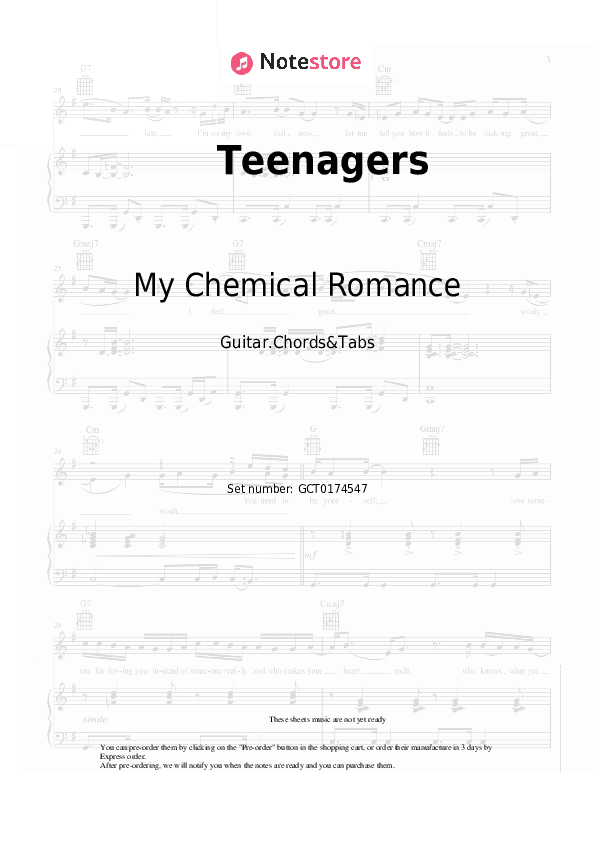 Teenagers - My Chemical Romance Chords and Tabs - Guitar.Chords&Tabs