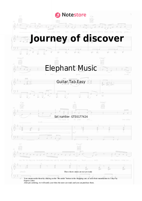 Journey of discover - Elephant Music Tabs Easy - Guitar.Tab.Easy