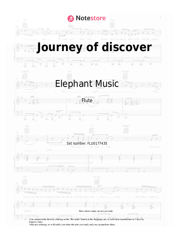 Journey of discover - Elephant Music Flute Sheet Music - Flute