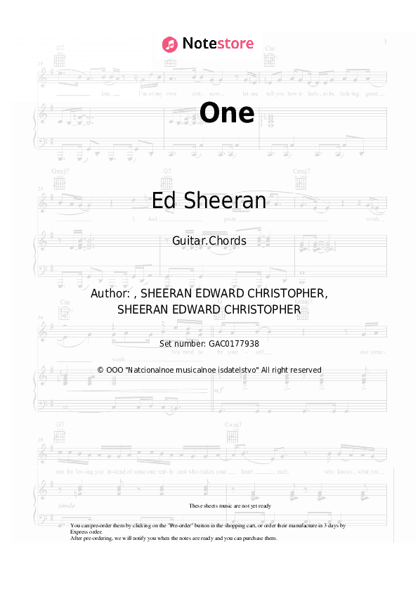 One - Ed Sheeran Chords - Guitar.Chords