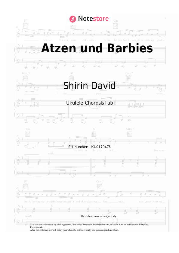 Atzen und Barbies - Shirin David, Ski Aggu Ukulele Sheet Music - Ukulele.Chords&Tab