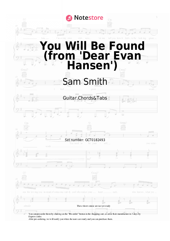 You Will Be Found (from 'Dear Evan Hansen') - Sam Smith, Summer Walker Chords and Tabs - Guitar.Chords&Tabs