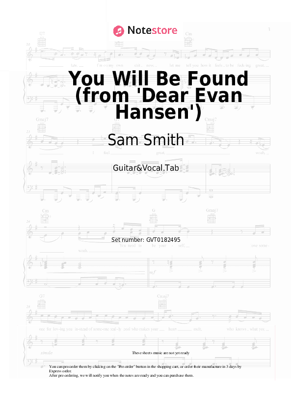 You Will Be Found (from 'Dear Evan Hansen') - Sam Smith, Summer Walker Chords and Voice - Guitar&Vocal.Tab