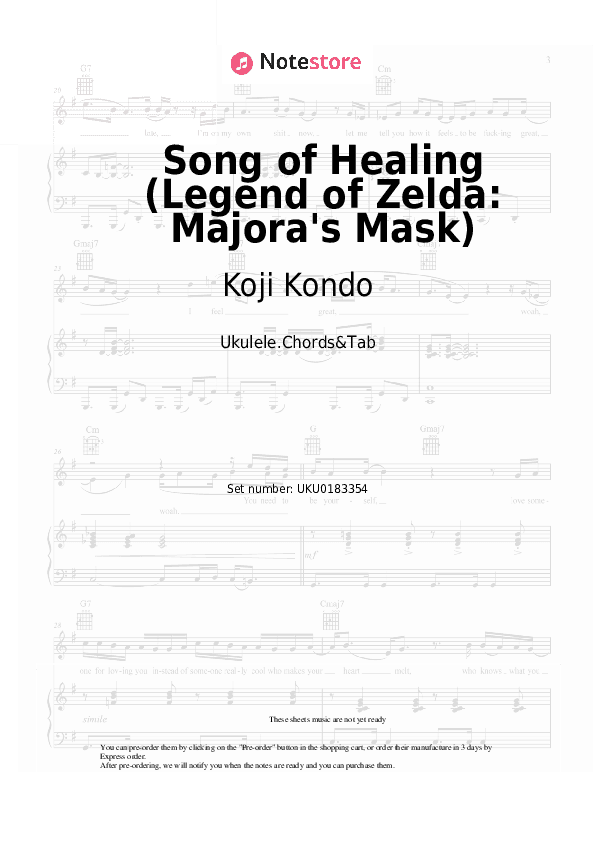 Song of Healing (Legend of Zelda: Majora's Mask) - Koji Kondo Ukulele Sheet Music - Ukulele.Chords&Tab