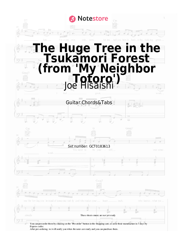 The Huge Tree in the Tsukamori Forest (from 'My Neighbor Totoro') - Joe Hisaishi Chords and Tabs - Guitar.Chords&Tabs