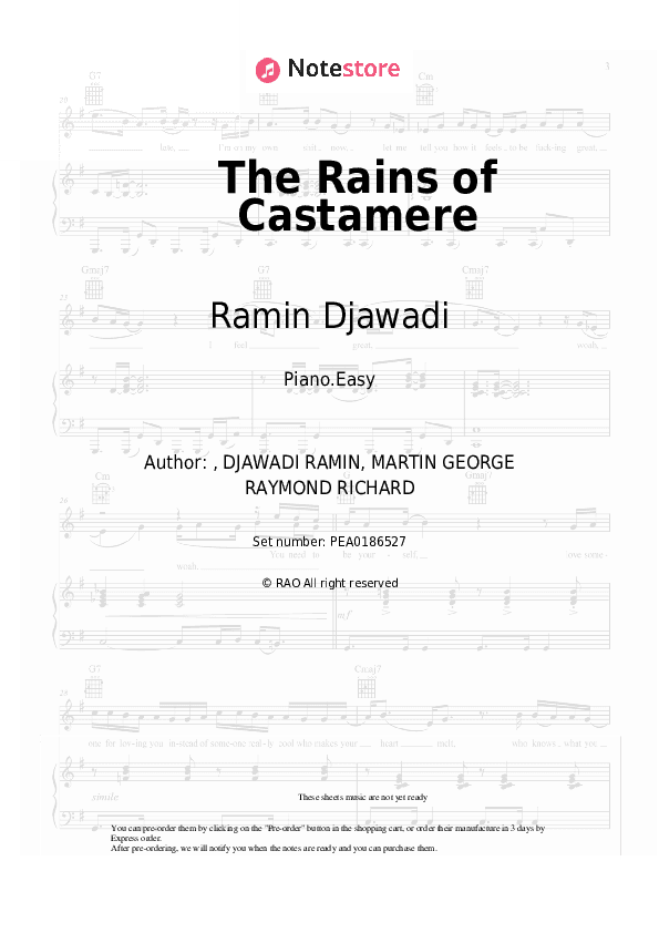 The Rains of Castamere (From 'The Game Of Thrones') - Ramin Djawadi Piano Sheet Music Easy - Piano.Easy