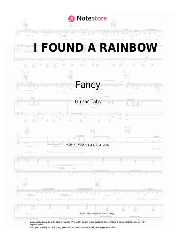 I FOUND A RAINBOW - Fancy, Lian Ross Tabs - Guitar.Tabs