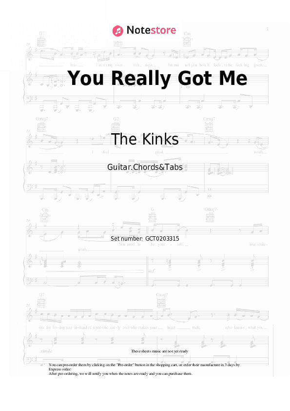 You Really Got Me	 - The Kinks Chords and Tabs - Guitar.Chords&Tabs