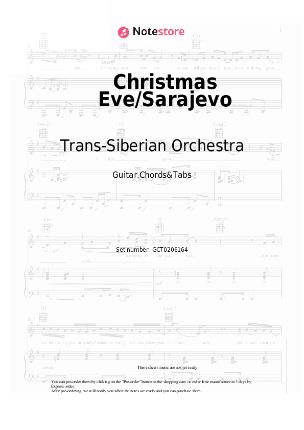 Christmas Eve/Sarajevo 12/24 - Trans-Siberian Orchestra Chords and Tabs - Guitar.Chords&Tabs