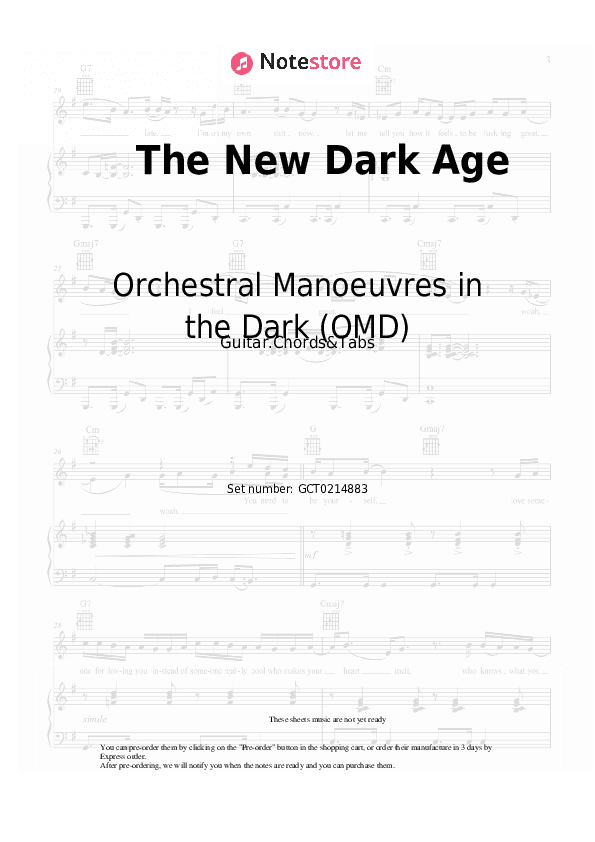 The New Dark Age - Orchestral Manoeuvres in the Dark (OMD) Chords and Tabs - Guitar.Chords&Tabs