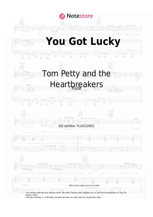 You Got Lucky - Tom Petty and the Heartbreakers Flute Sheet Music - Flute
