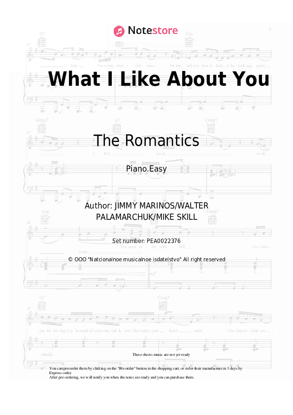 What I Like About You - The Romantics Piano Sheet Music Easy - Piano.Easy